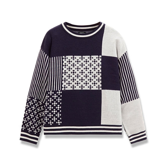 Noforty Project Oversize Knittwear Sweater Crewneck Benzo Navy Blue