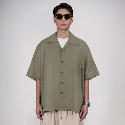 Noforty Oversize Shirt Linen Sora Olive