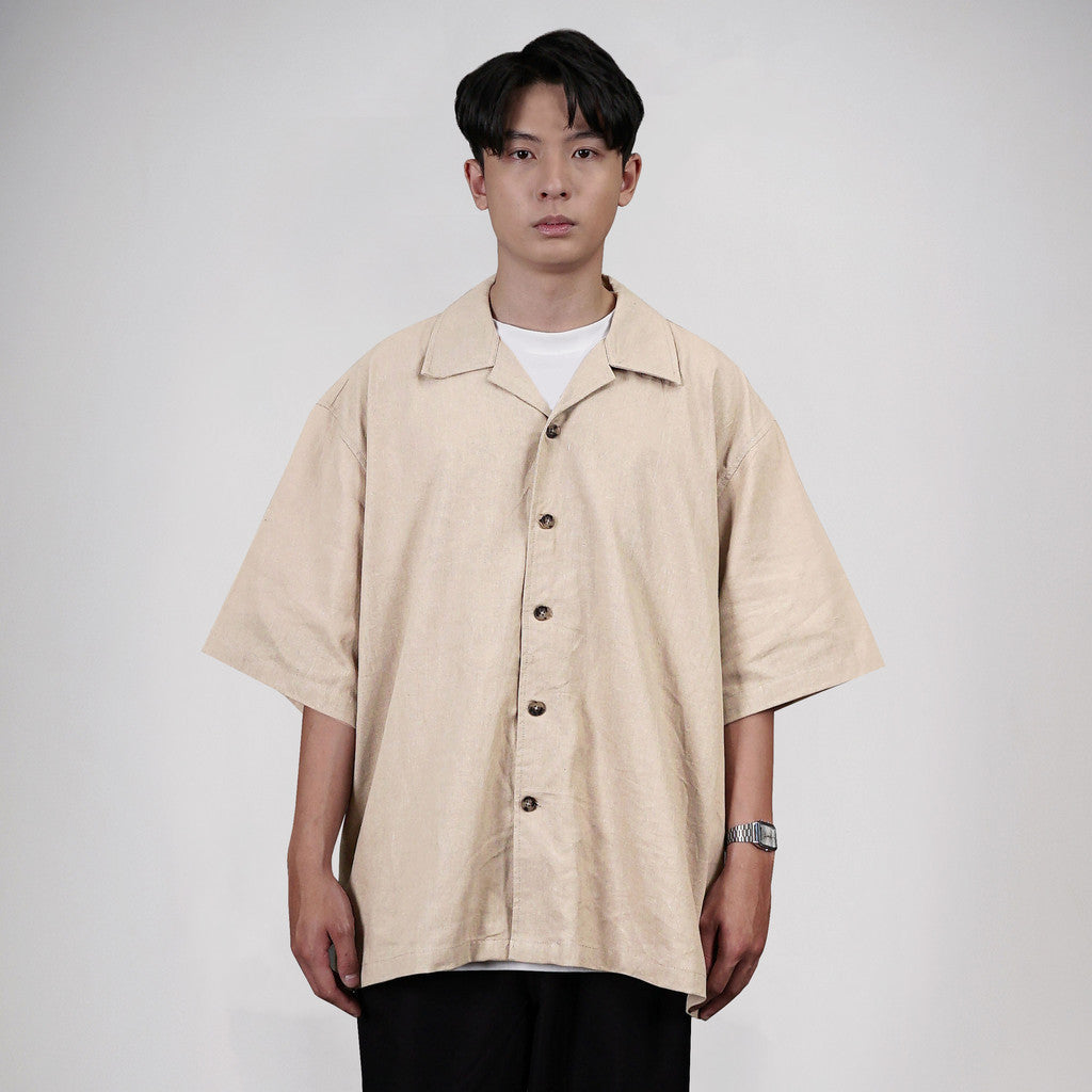 Noforty Oversize Shirt Linen Zumi Khaki