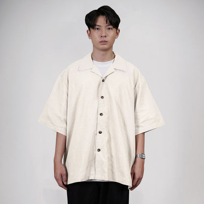 Noforty Oversize Shirt Linen Zumi White