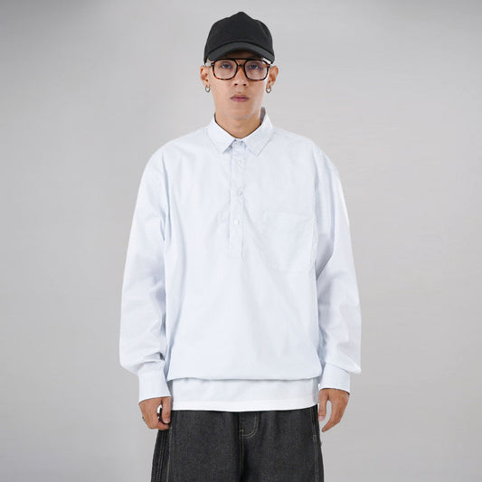 Noforty Project Oversize Boxy Long Shirt Eiji White