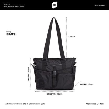 Noforty Project Tote Messenger Bag Pogo Black