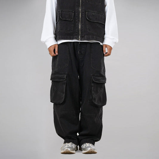 Noforty Project Baggy Cargo Long Pants Hamford Black