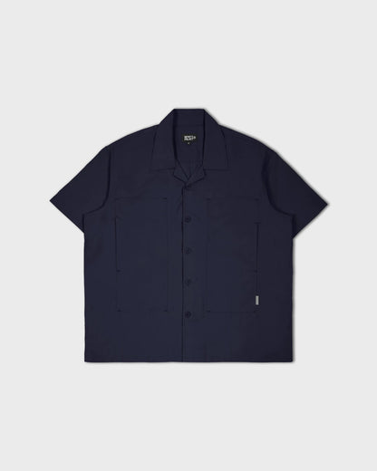 Kemeja Bowling Oversize Yaba Shirt Navy Blue